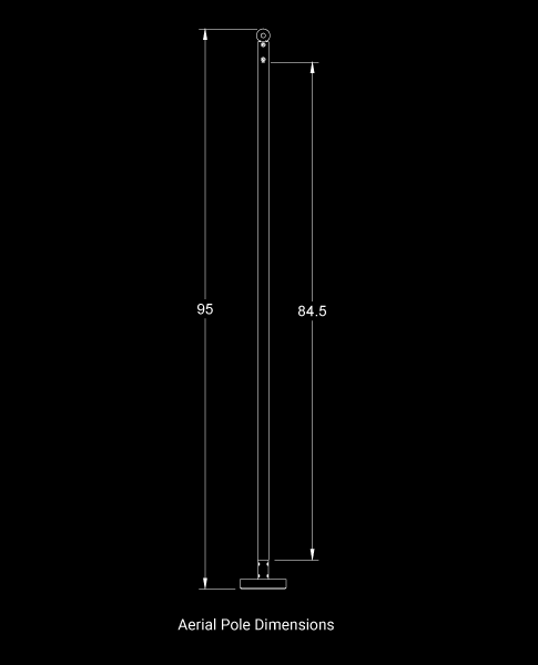 Aerial LED Dance Pole — Wireless dimensions